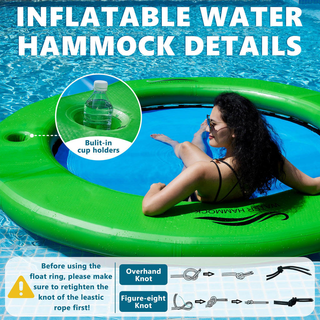Inflatable Water Hammock with Cup Holder D1070