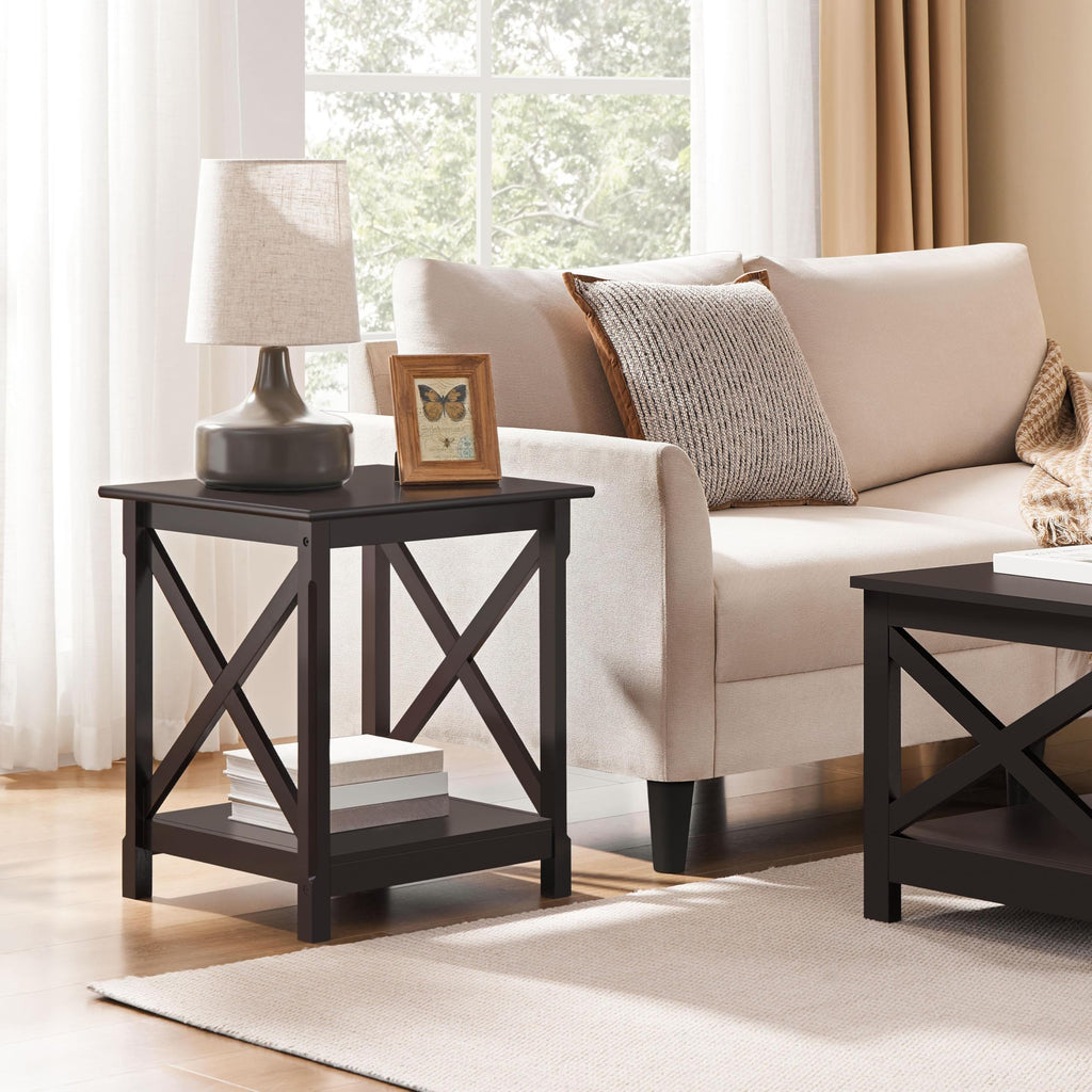 Espresso 20 x 18 Inch End Table Set of 2 R90058