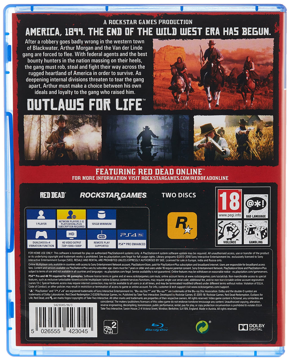 Red Dead Redemption 2 Playstation 4 Video Game U772