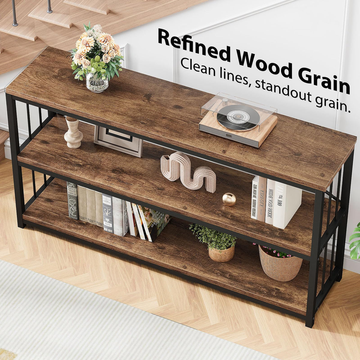 70 Inch Rustic Brown Console Table A6853
