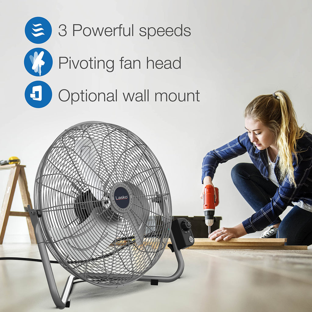 20" Silver High Velocity Wall Mount Fan W8728