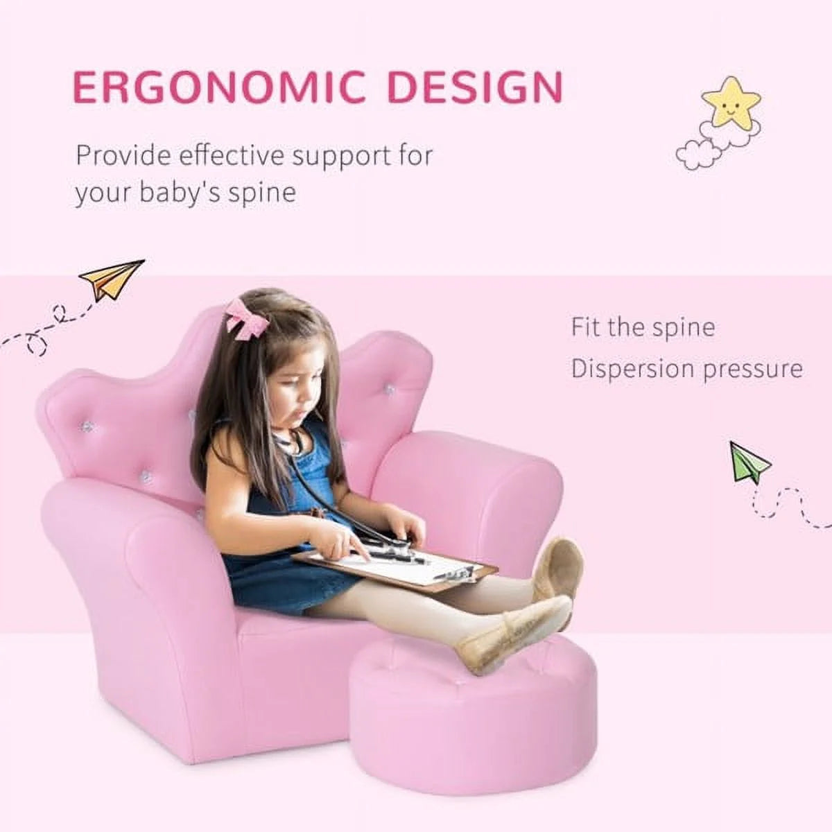 Kids Sofa Set with Footstool E838787
