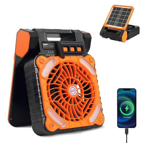 20000mAh Rechargeable Solar Fan with LED Light R7803