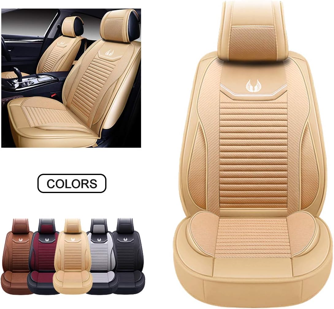 Red Faux Leather Car Seat Covers Set K912669