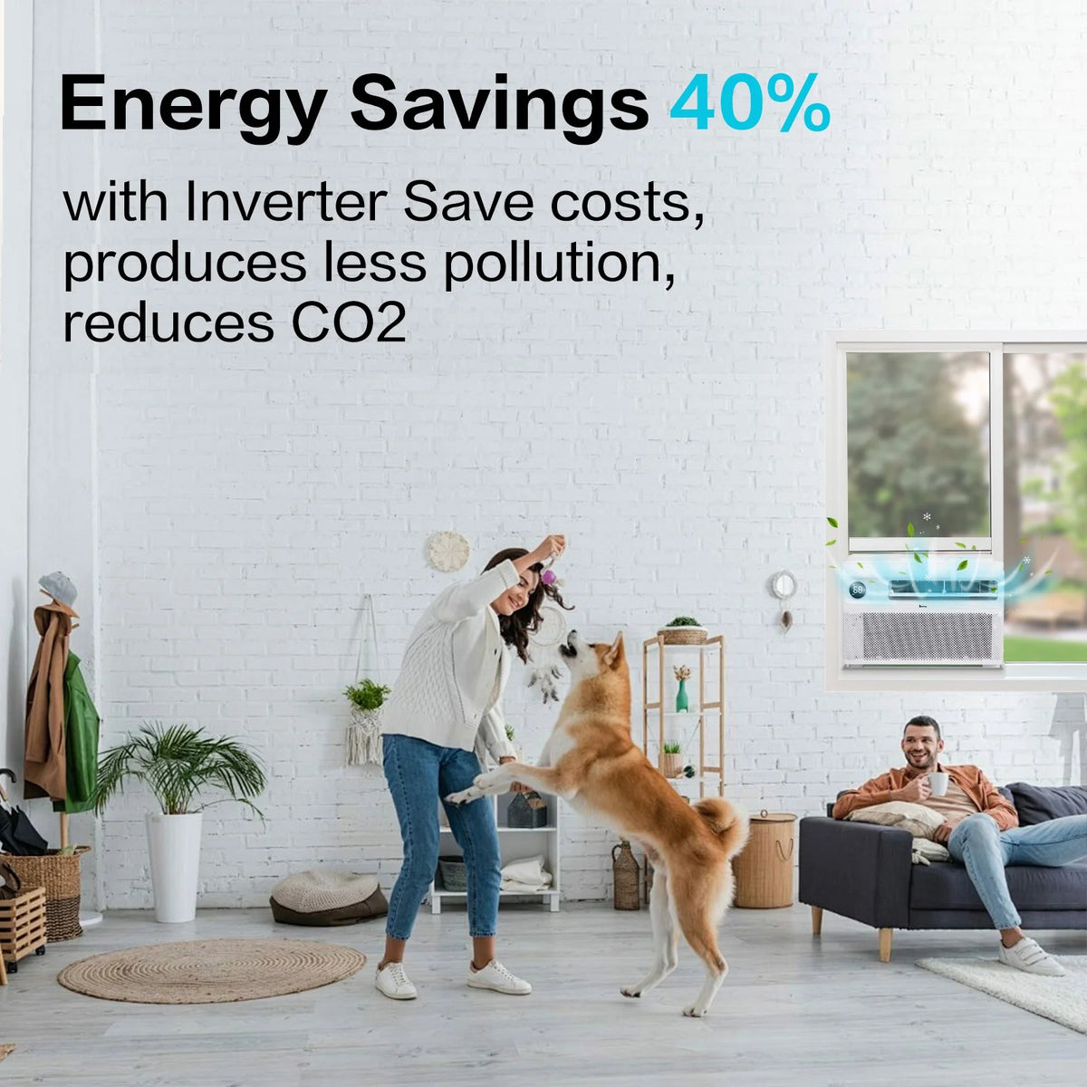 12000 BTU Smart Inverter Window Air Conditioner with Remote/App Control H6620