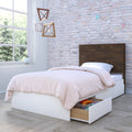 White and Truffle 2 Piece Twin Size Bedroom Set R625