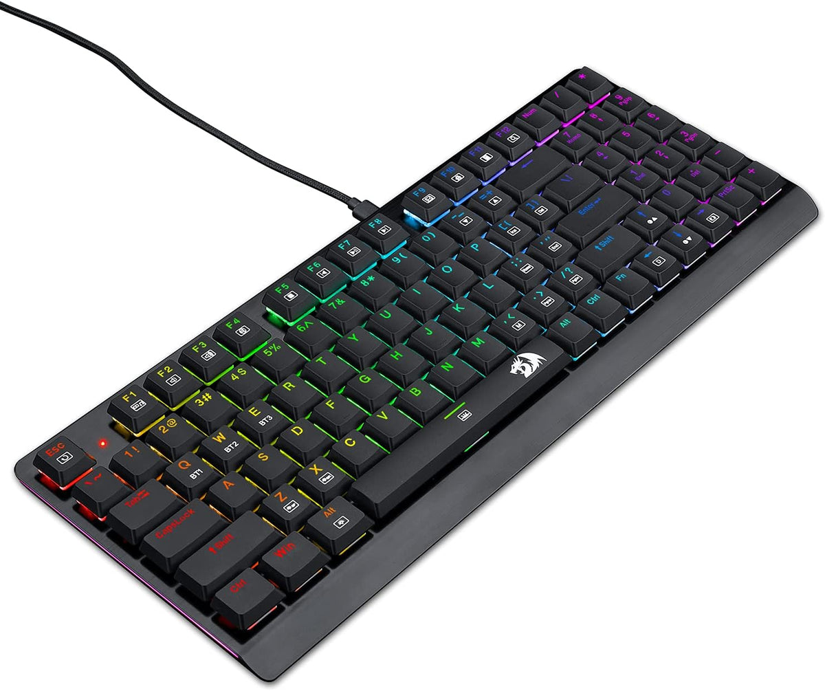 Wireless Bluetooth Mechanical Gaming Keyboard RGB Backlit Compact Low Profile Blue Switches Pack of 2 X13847