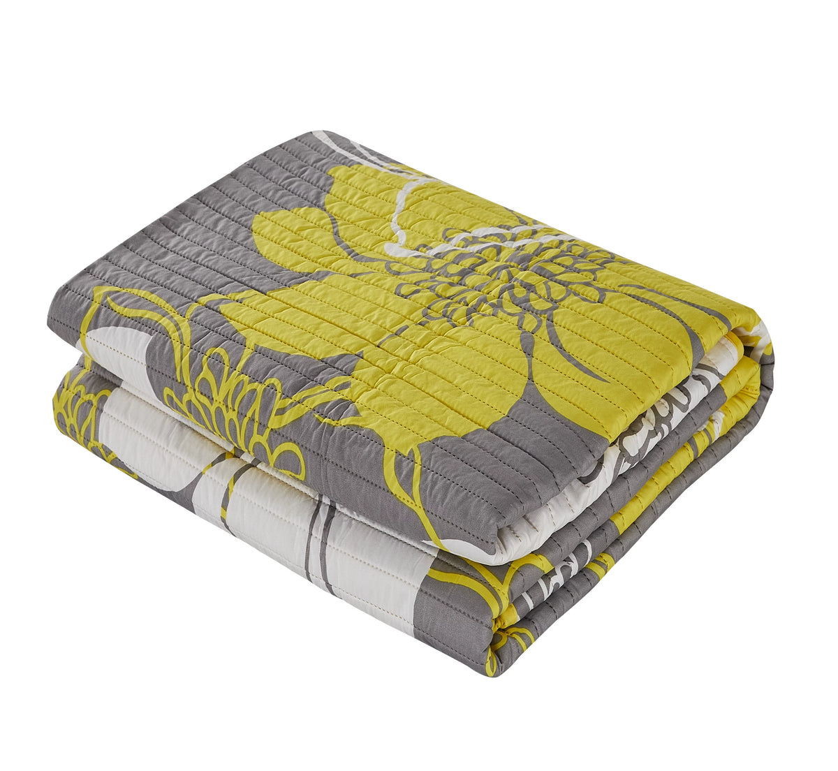 Yellow Queen 3-Piece Abstract Quilt Set N297