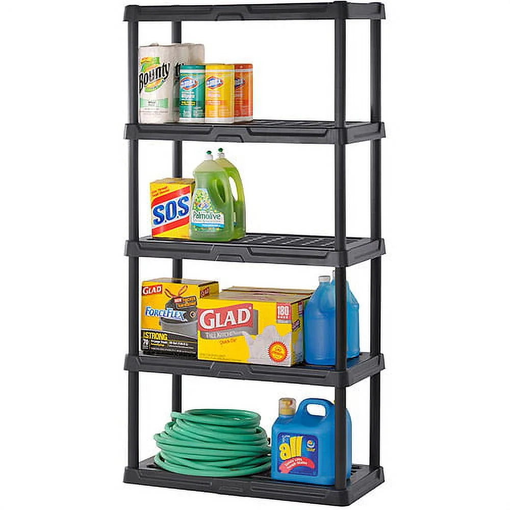 Black 5-Shelf Resin Shelf Unit Y9517