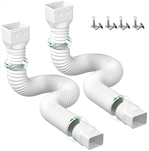2 Pack Flexible Black Rain Gutter Downspout Extensions F990