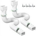 2 Pack Flexible Black Rain Gutter Downspout Extensions F990