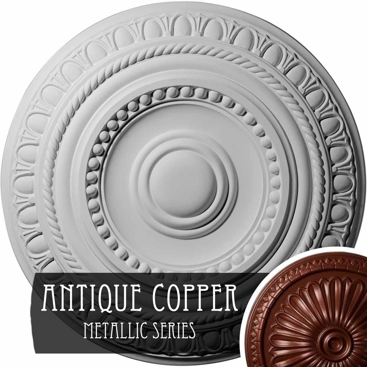 Hand-Painted Antique Copper Ceiling Medallion W8249