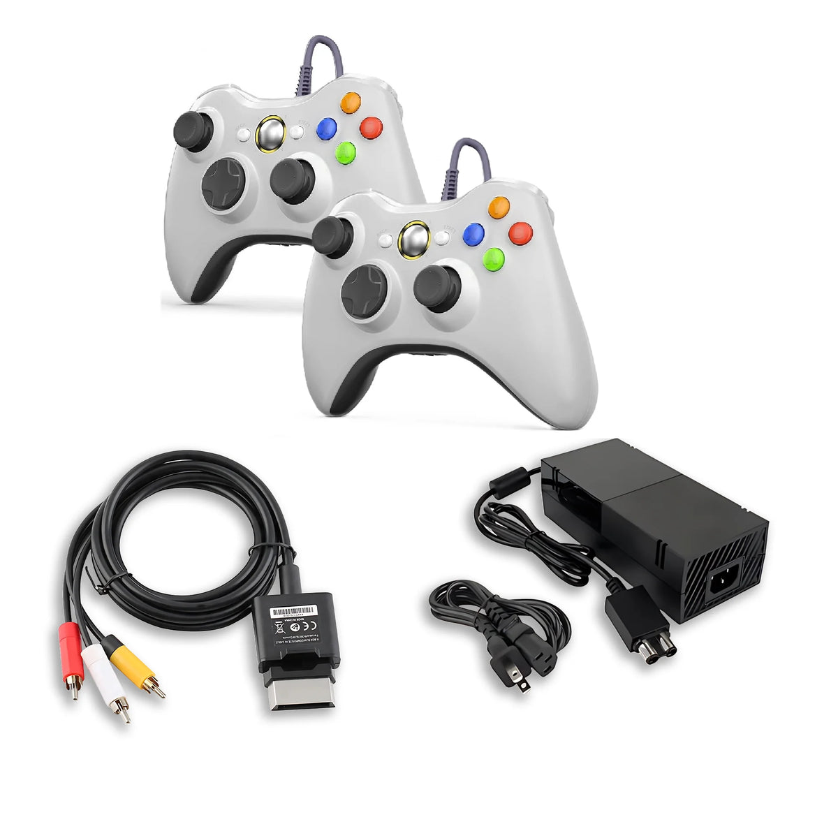 White Xbox 360 Console with Two Controllers L198729