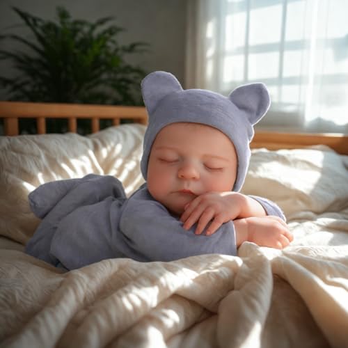 17 Inch Silicone Realistic Reborn Baby Doll with Feeding Kit E284