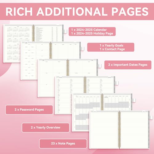Pink 18-Month Monthly Planner, 8.5" x 11", Spiral Binding C539