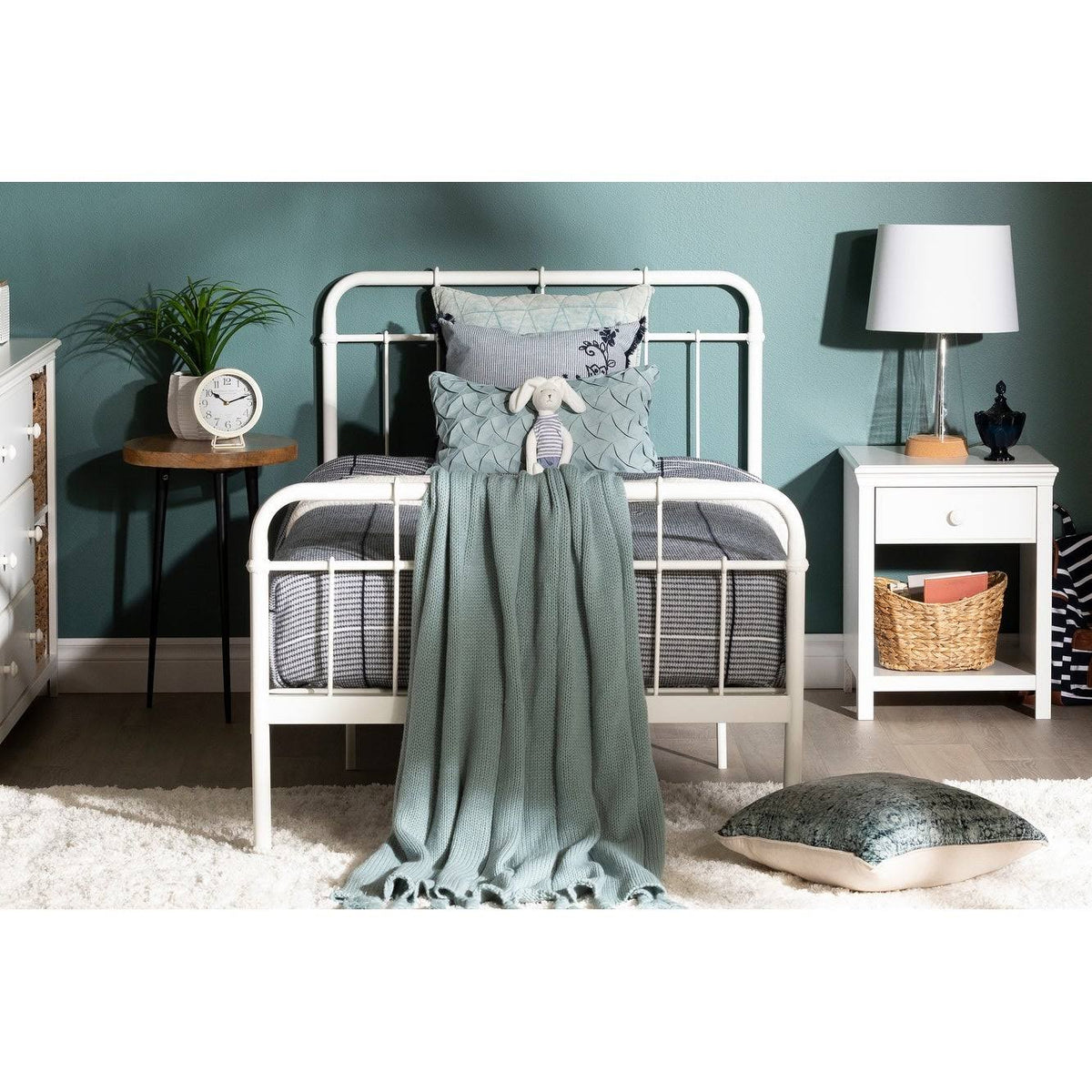 Black Twin Metal Complete Bed X3216