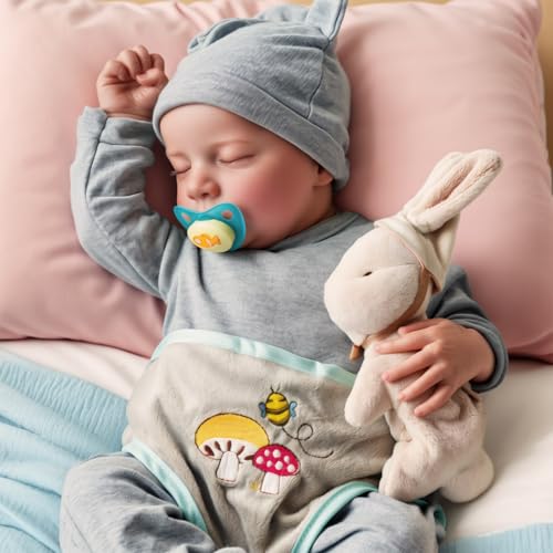 17 Inch Silicone Realistic Reborn Baby Doll with Feeding Kit E284