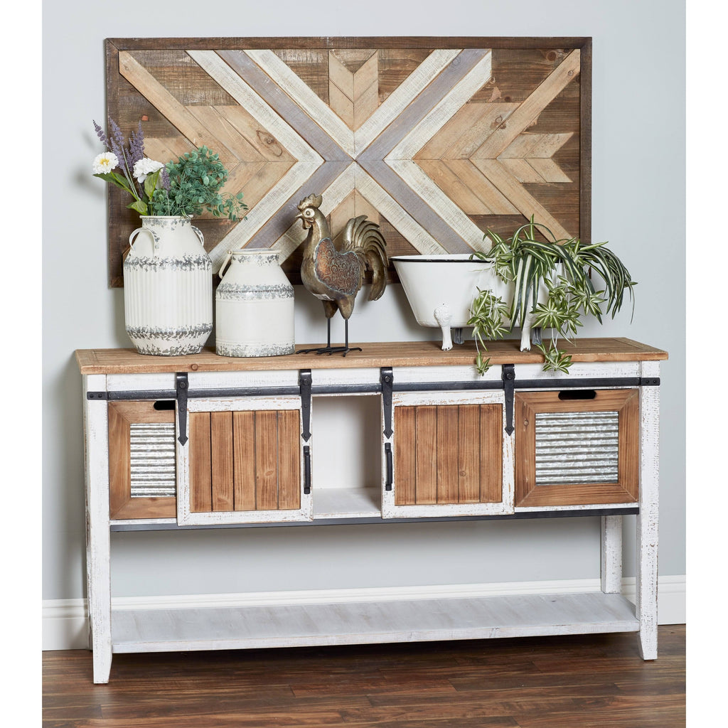 Wood and Metal Console Cabinet O78657