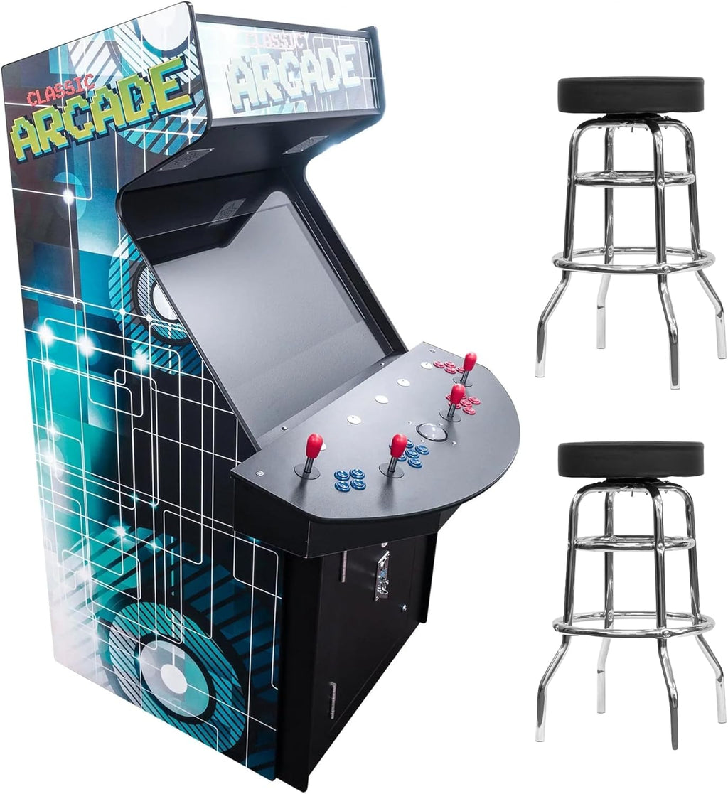 32" LCD Screen Arcade Machine with 4 Joysticks and 2 Stools F90838