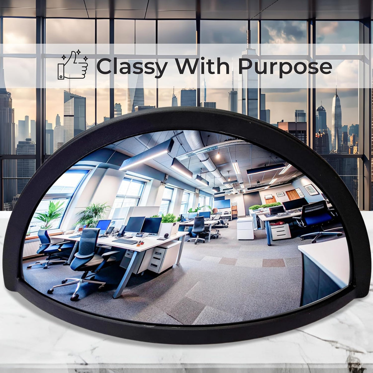 Black Half Concave Mirror X1548