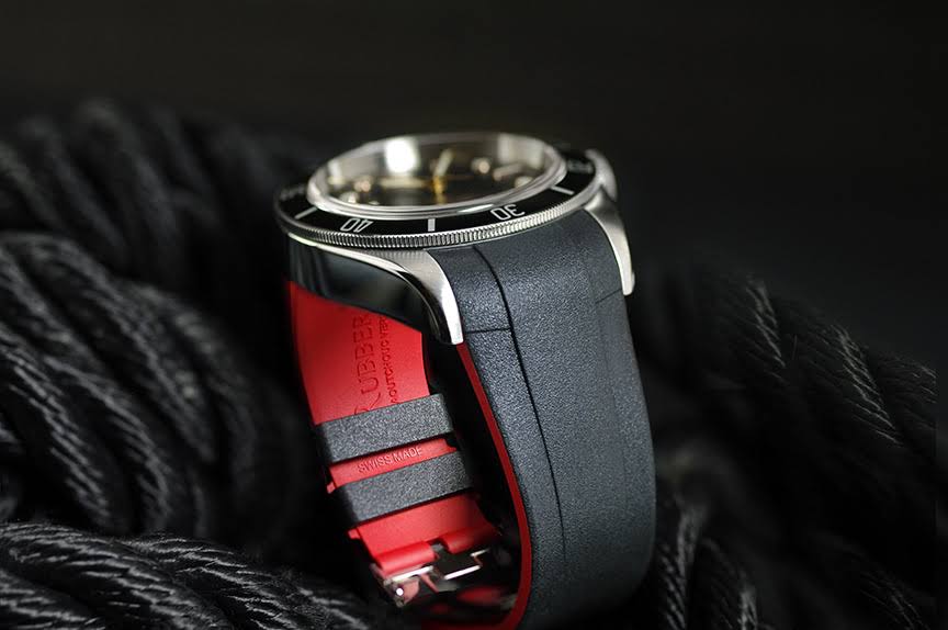 Black Rubber Strap for Heritage Black Bay 41mm C5764