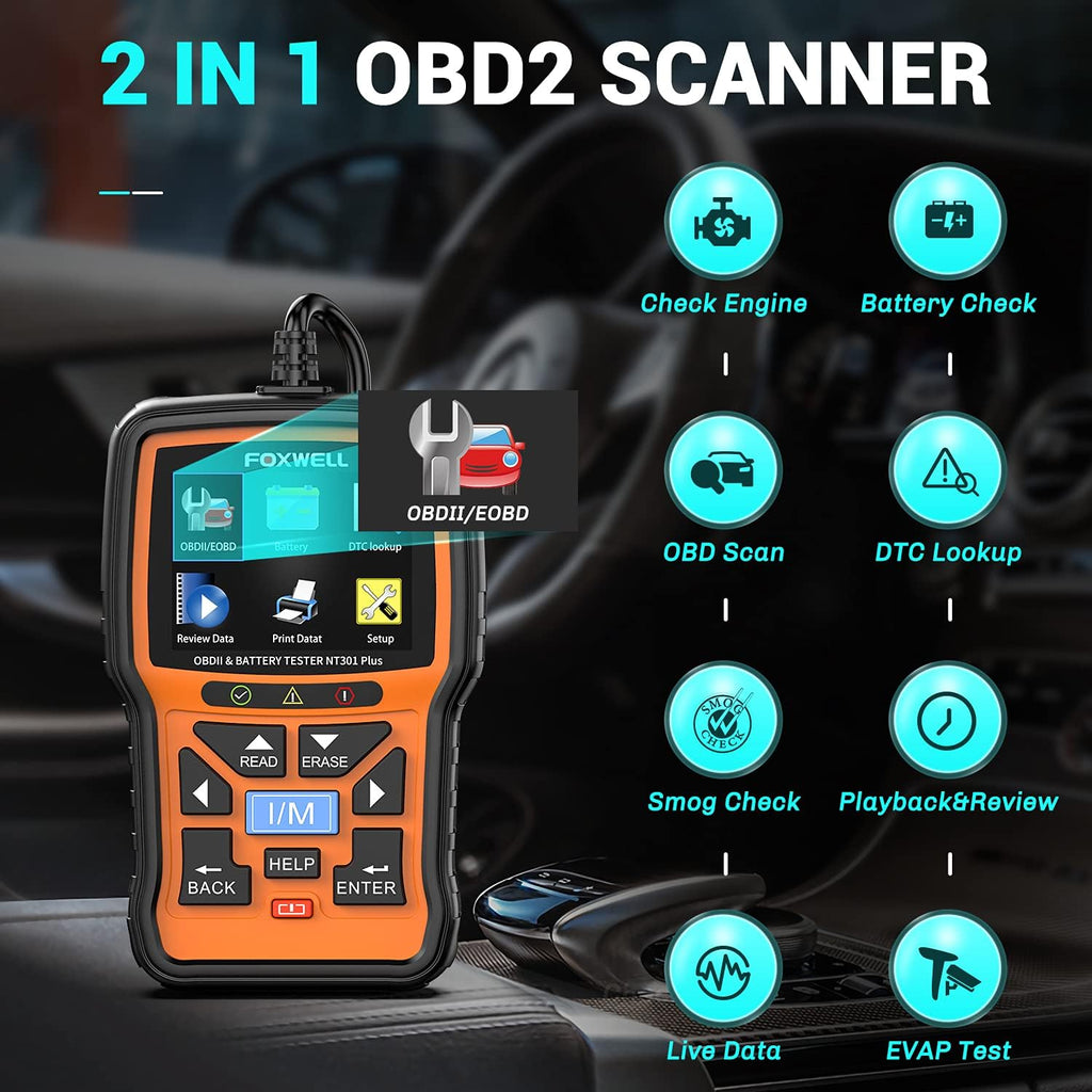 OBD2 Scanner with 12V Battery Tester G852