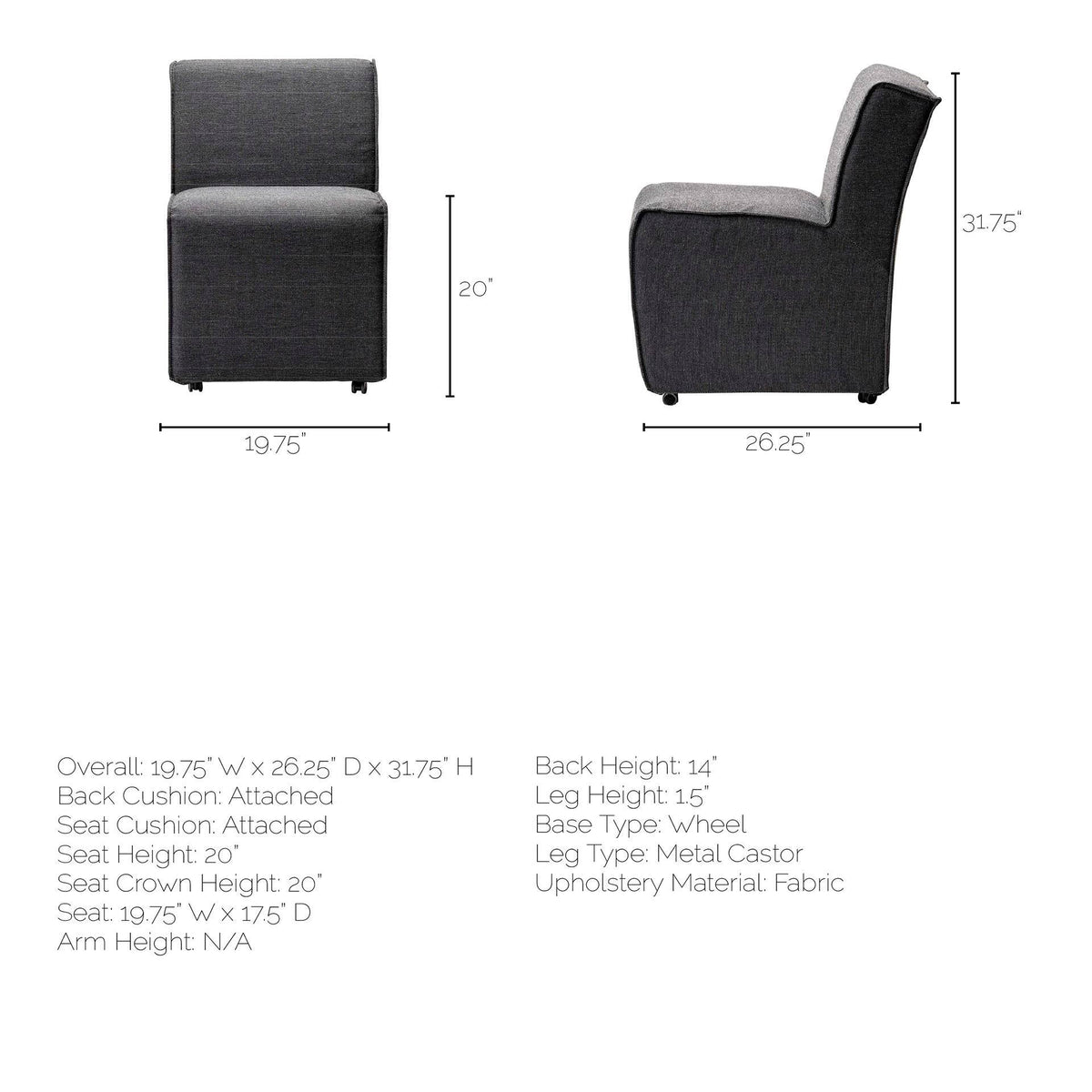 Grey Fabric Dining Chair L50674