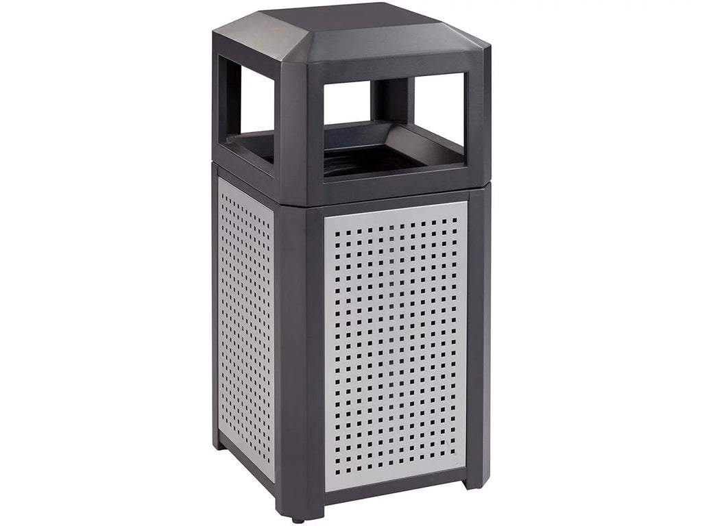 Steel Waste Container 15gal Black R3173