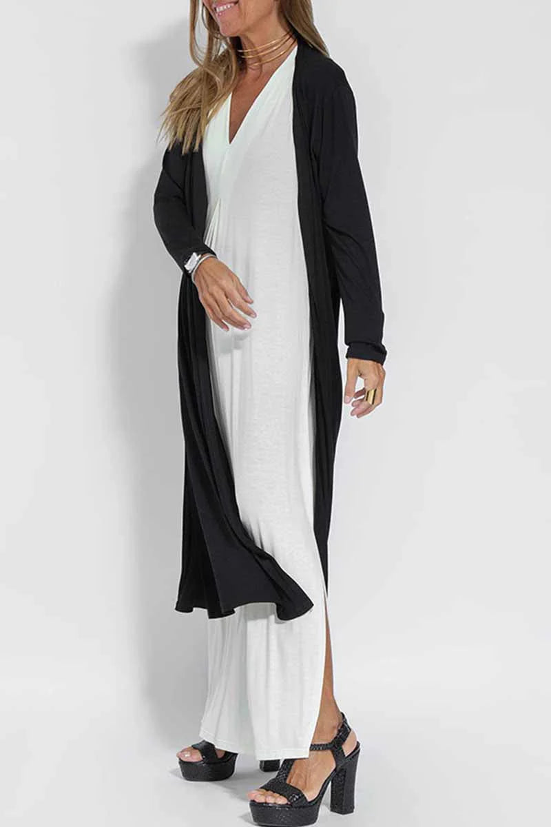 Solid Slit Cardigan Outerwear X239