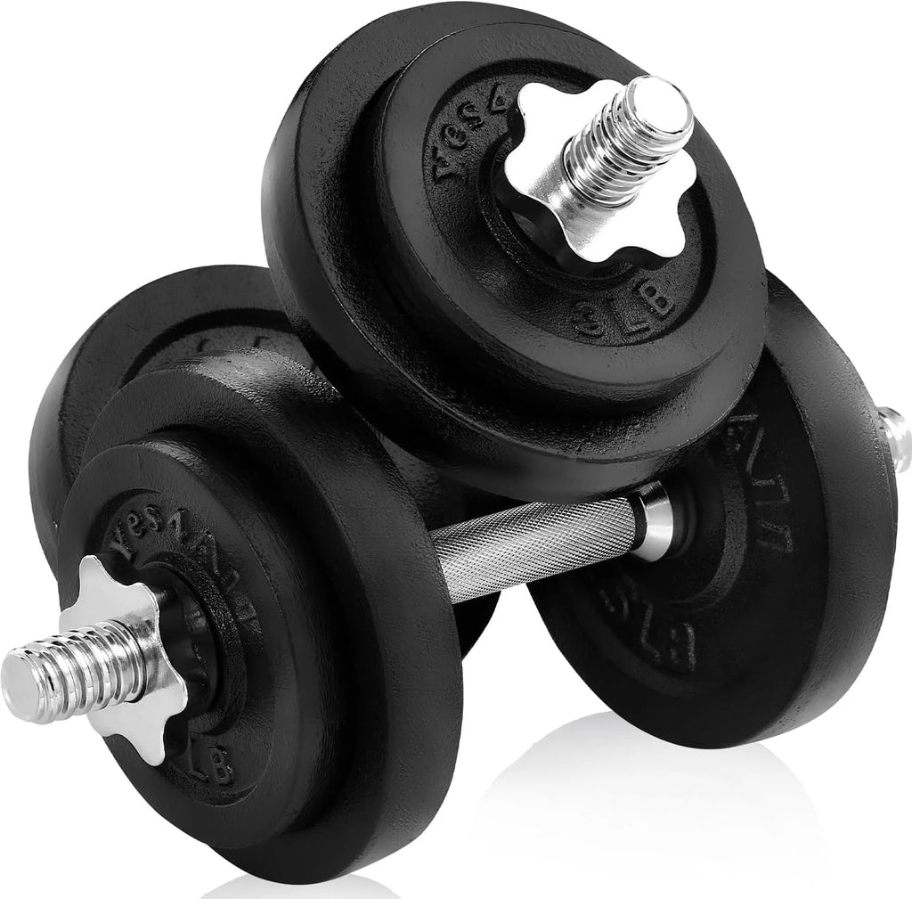 50 lbs Adjustable Cast Iron Dumbbell Set F4766