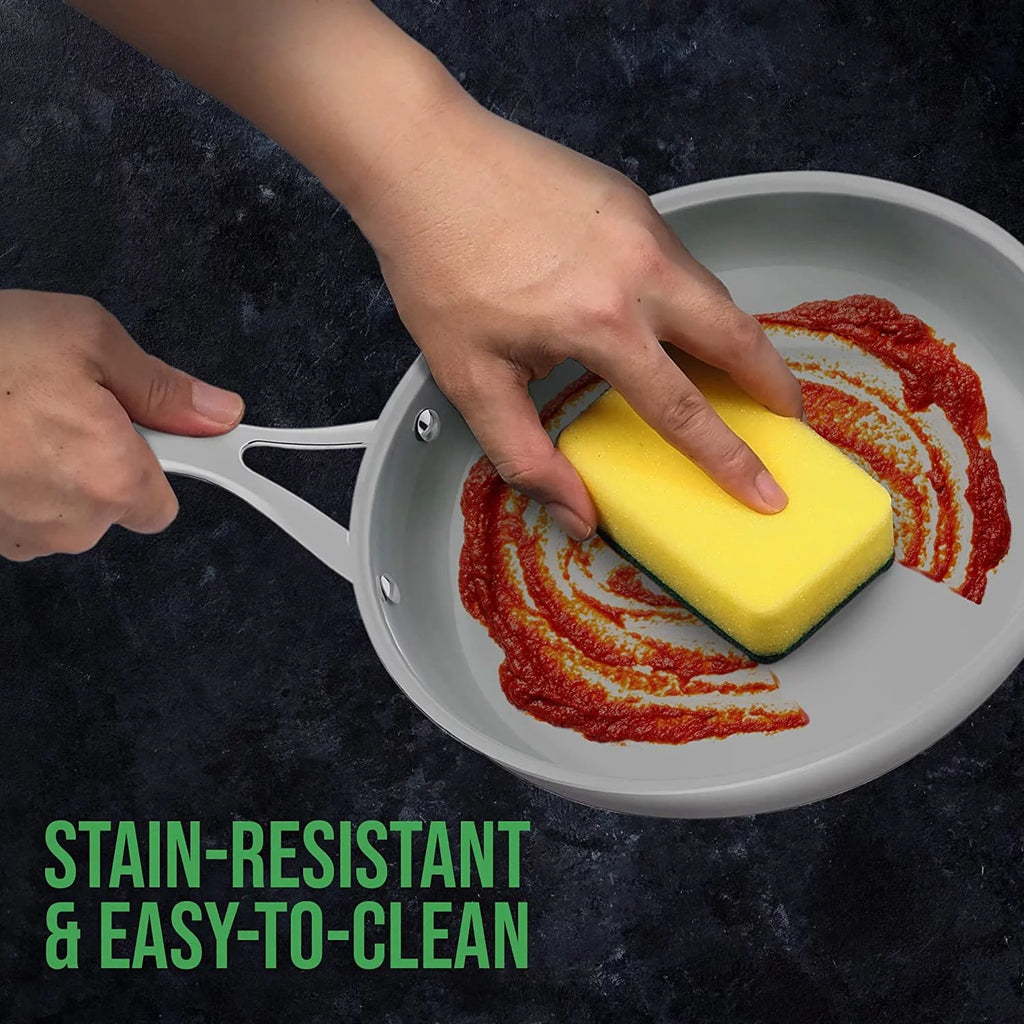 Cast Handles Frying Pan Ceramic Non-Stick Cookware L4912