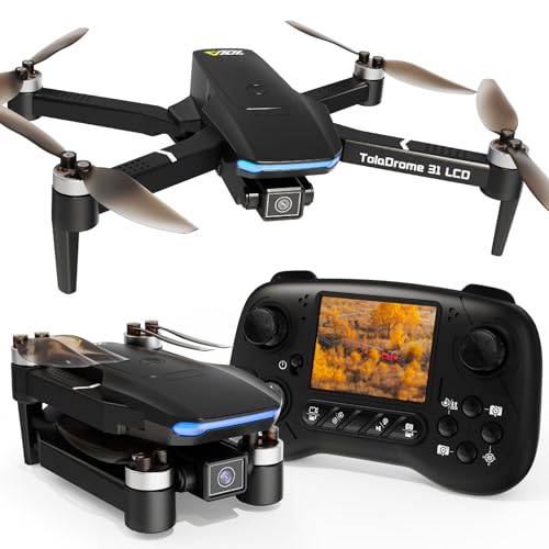 Drone with Camera, LCD Screen Remote Control, Brushless Motor, Foldable Z646220