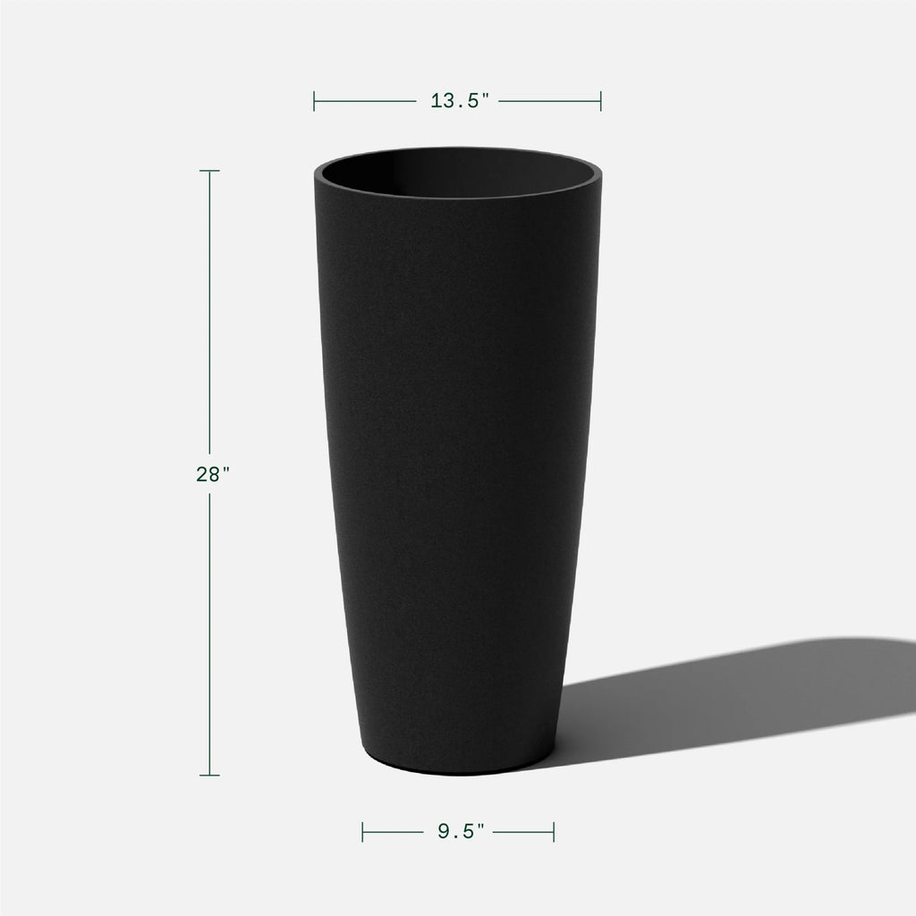 28" Black Plastic-Stone Planter I5575