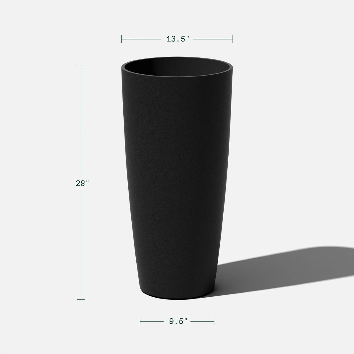 28" Black Plastic-Stone Planter I5575