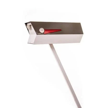White Post Mounted Mailbox N2929