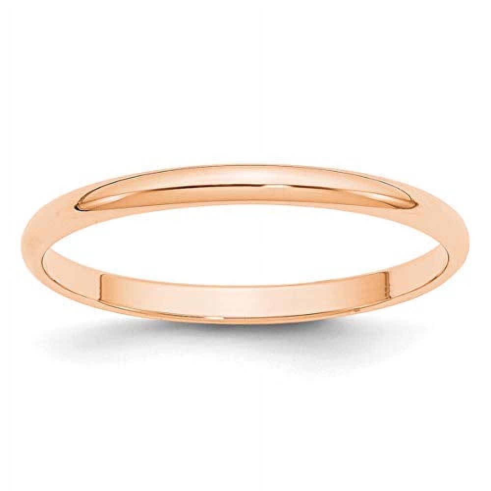 10K Rose Gold Half Round Band Ring Size 8 Y638058