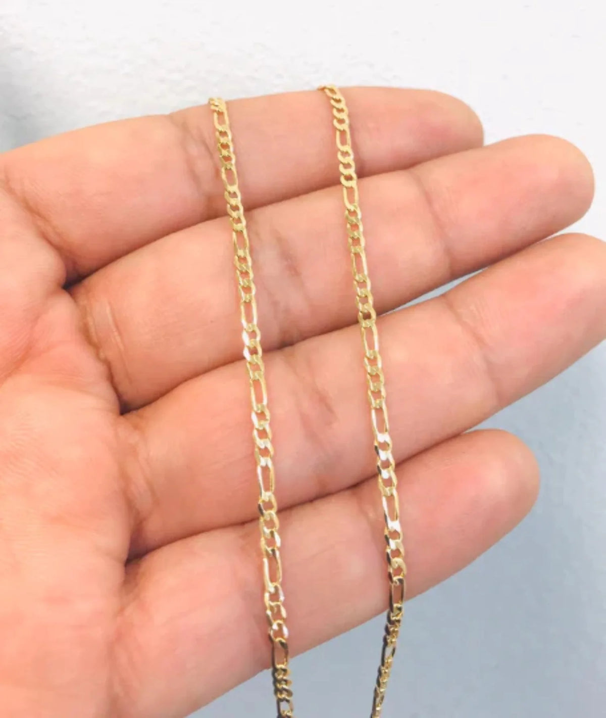 14K Gold Filled Virgen De Guadalupe Necklace Figaro Chain 20" E547
