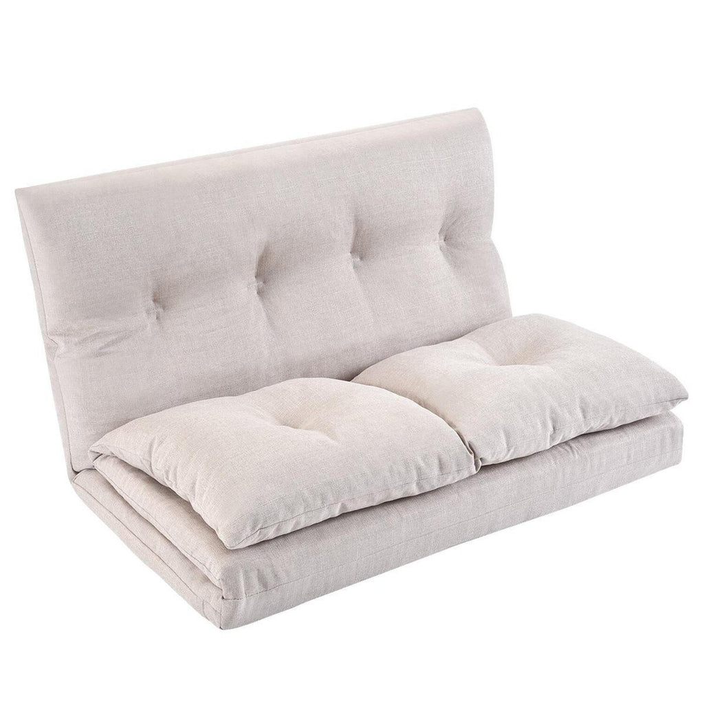 Beige Fabric Folding Chaise Lounge Sofa Floor Couch C448165