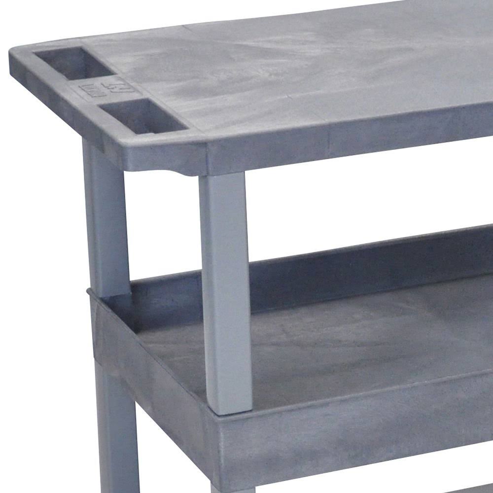 Gray 18x32 Cart with 2 Flat and 1 Tub Shelves Z68853