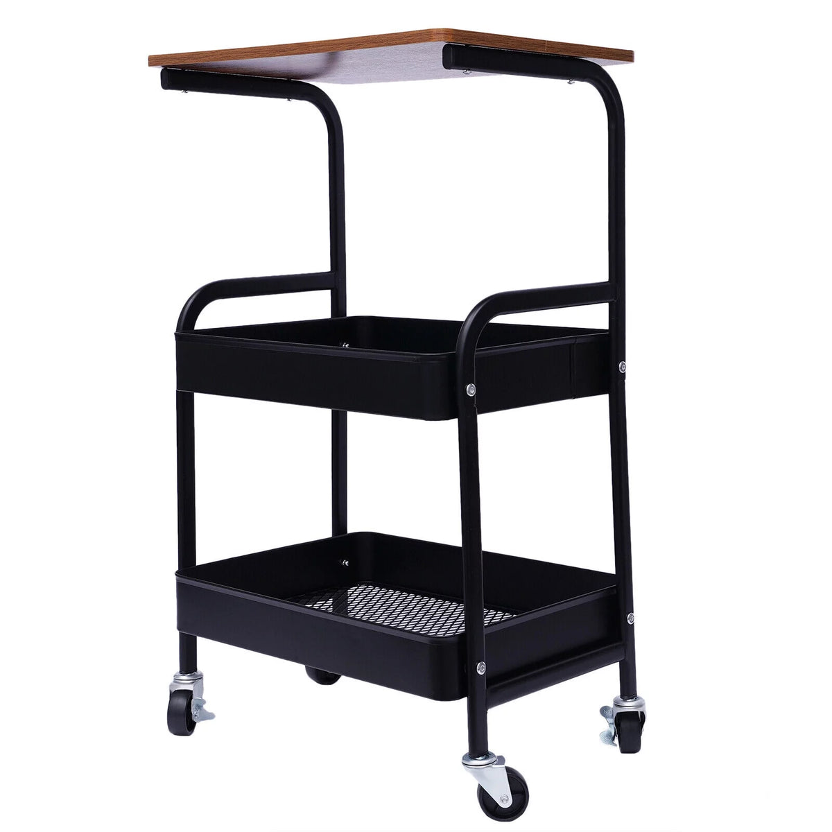3 Tier Mobile Laptop Printer Cart Rolling Computer Stand Q56405