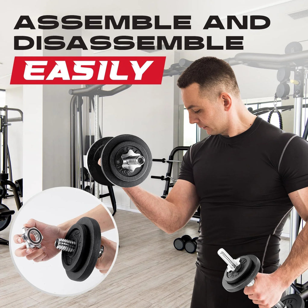 50 lbs Adjustable Cast Iron Dumbbell Set F4766