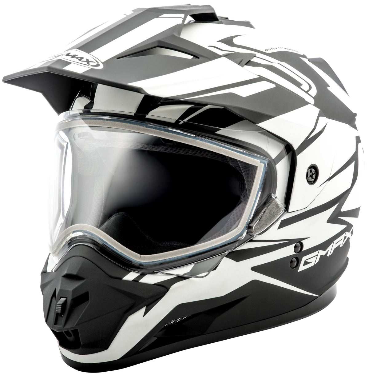 Flat Black White Snow Sport Helmet F174706
