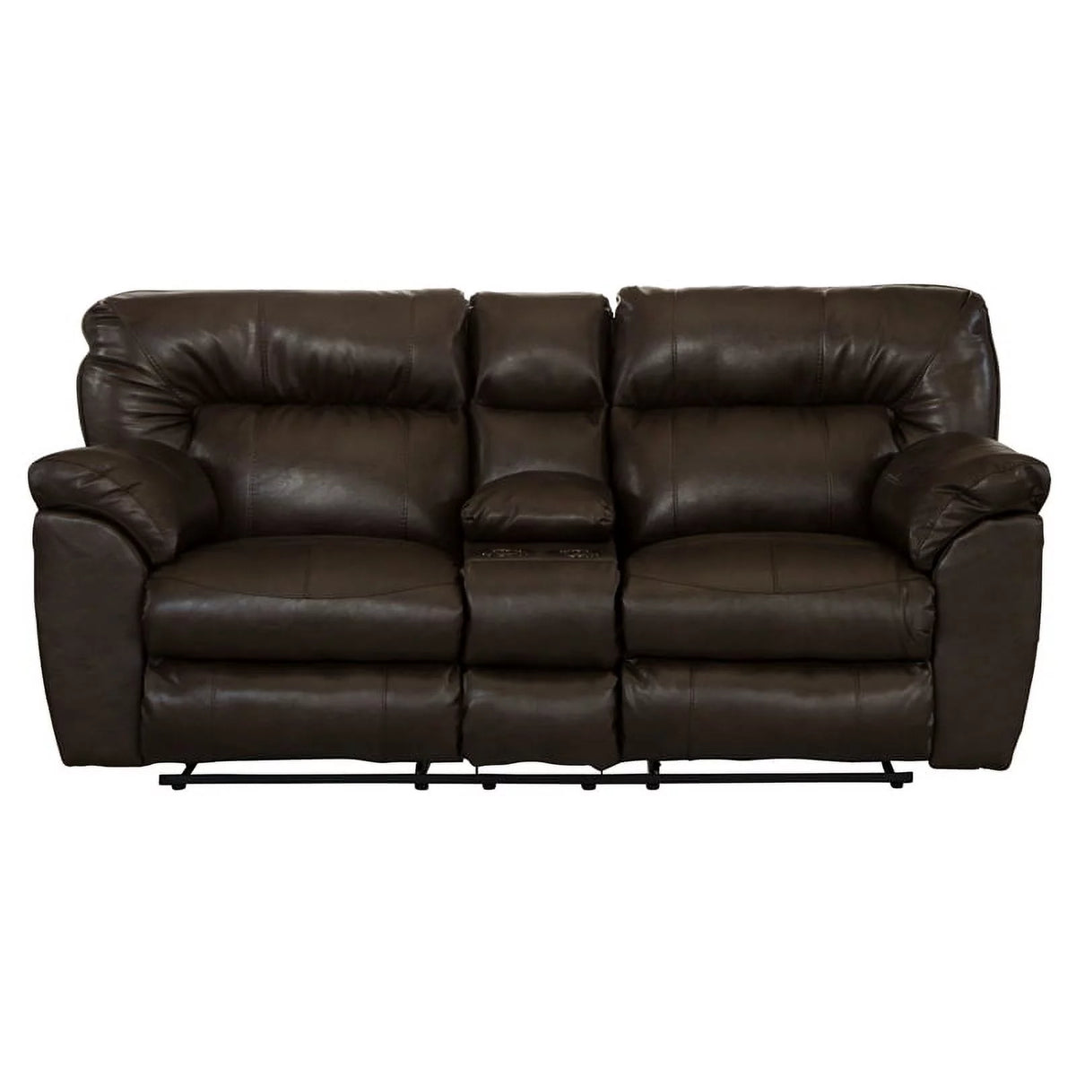 Brown Faux Leather Reclining Loveseat B796