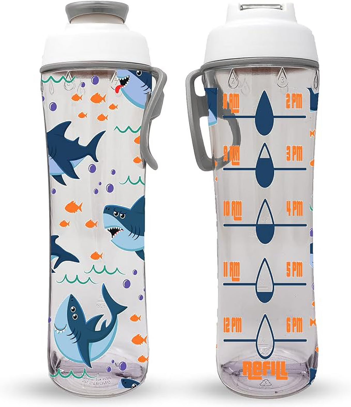 24oz BPA-Free Reusable Kids Water Bottle with Time Marker S678376