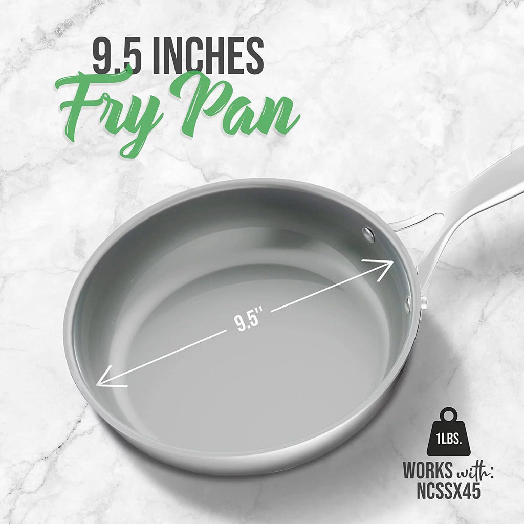 Cast Handles Frying Pan Ceramic Non-Stick Cookware L4912