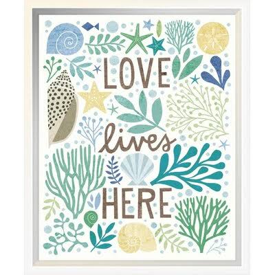 Sea Glass Textual Art Framed 14x22 I86918