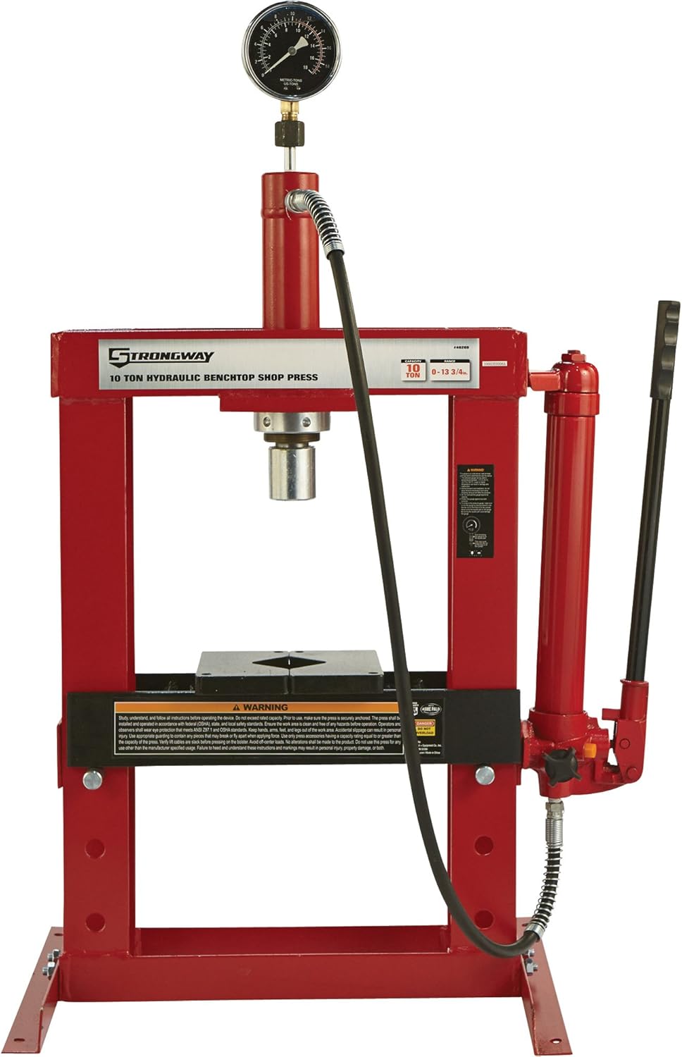 Benchtop 10-Ton Hydraulic Shop Press with Gauge T23409