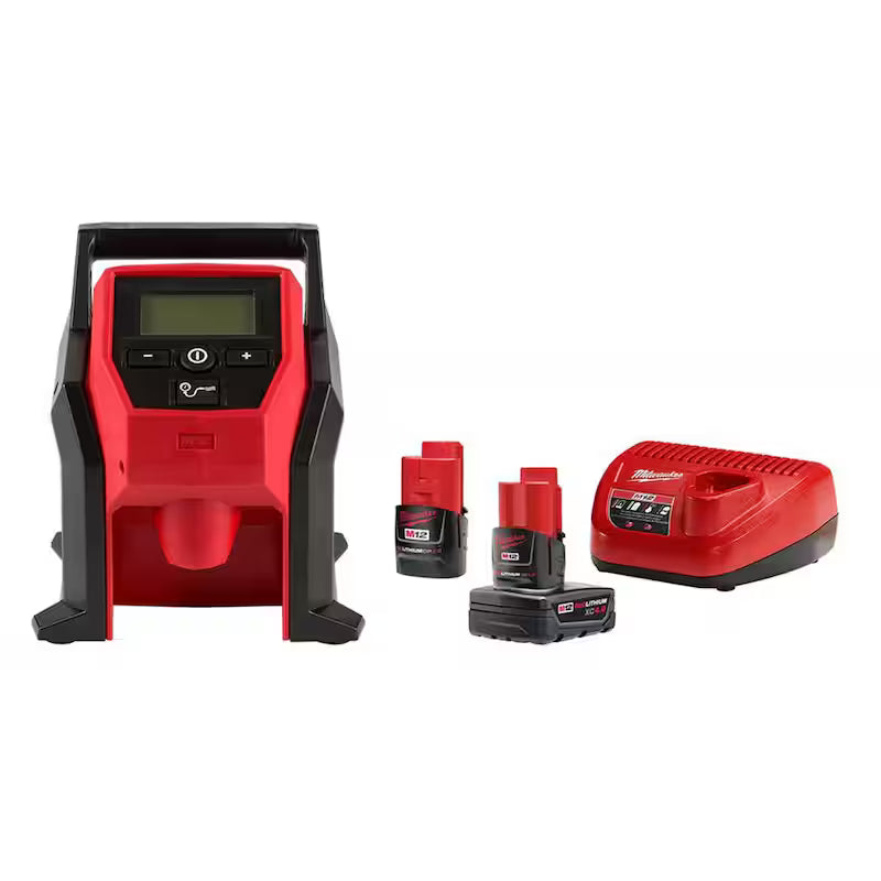 12-Volt Cordless Electric Inflator Kit with Battery Packs and Charger A44434