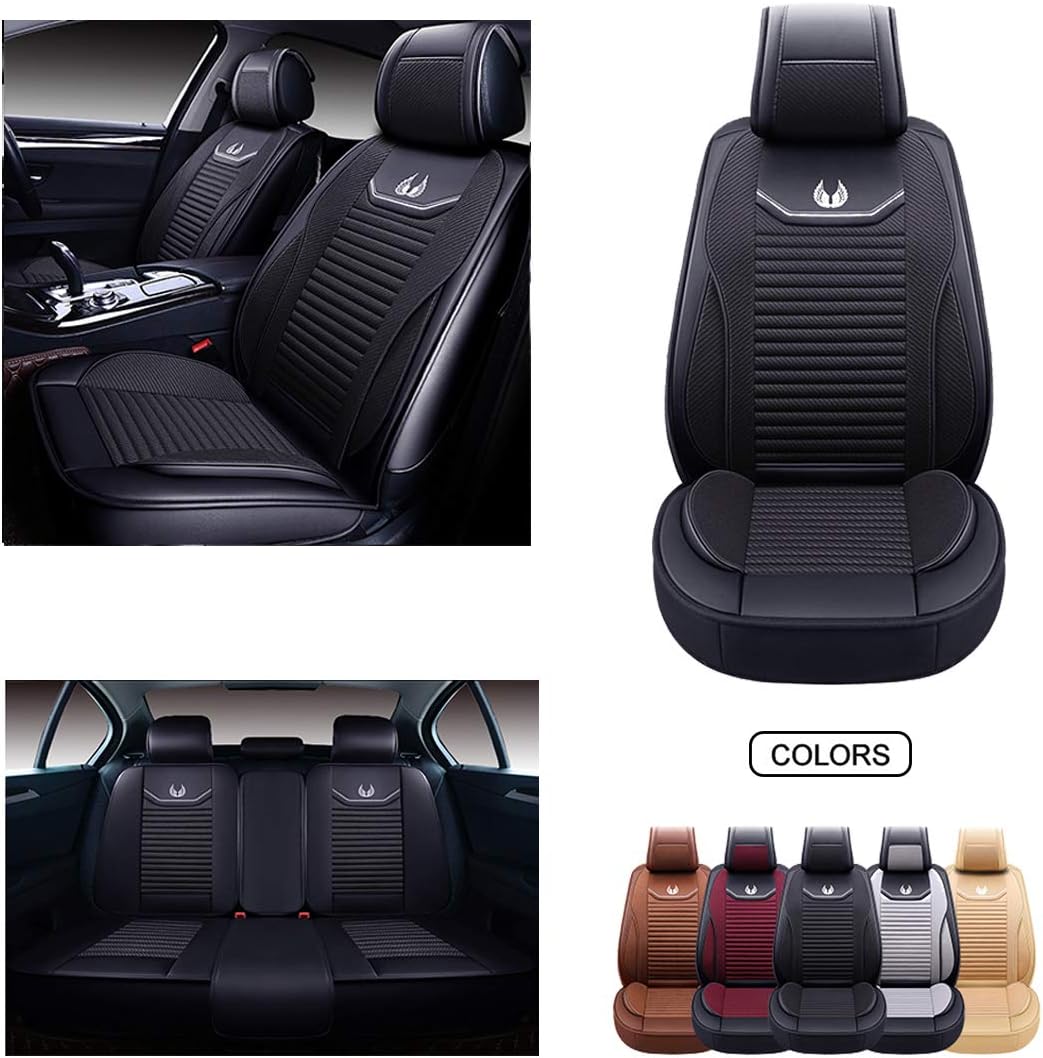 Red Faux Leather Car Seat Covers Set K912669