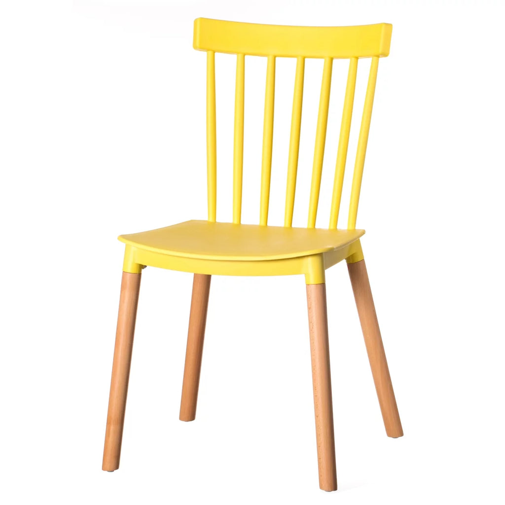 Plastic Dining Chair with Beech Wood Legs Z40597